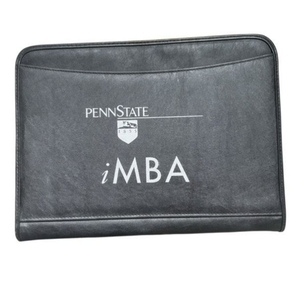 Penn State University iMBA Zippered Portfolio Padfolio Organizer Black Leeds